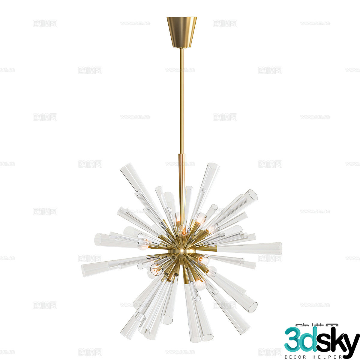 Modern fireworks chandelier 3d model