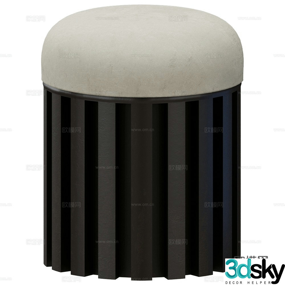 101 Copenhagen medieval style stool sofa stool round stool 3d model