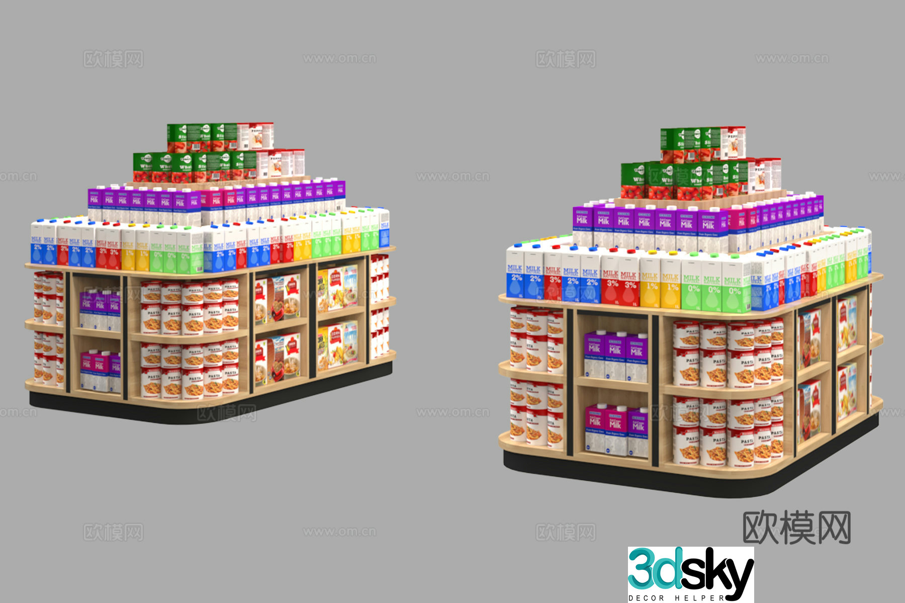 Modern supermarket Duitou Floor Promotional Duotou Promotional table 3D model