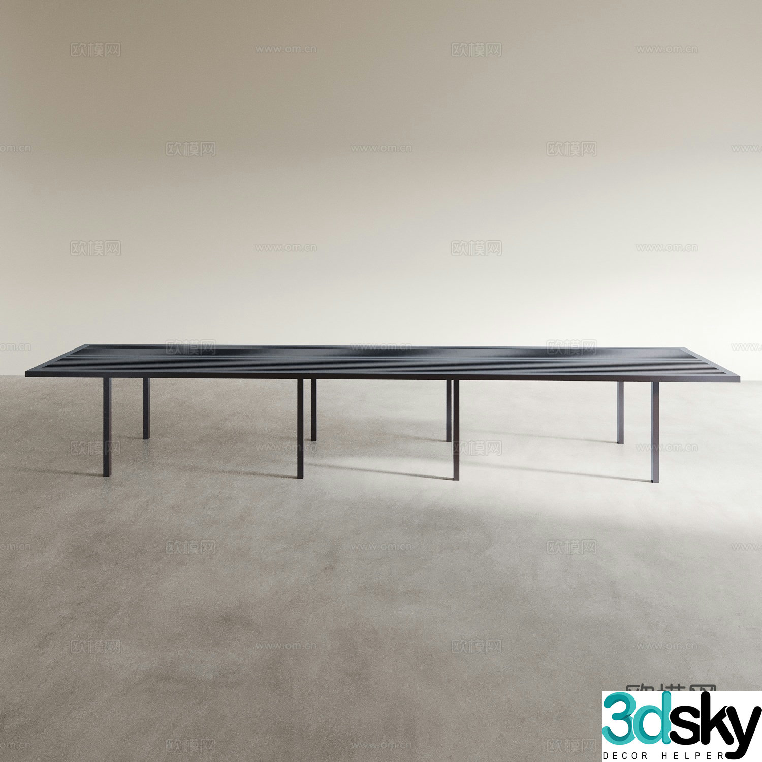 Modern dining table tea table office desk long table square table 3d model