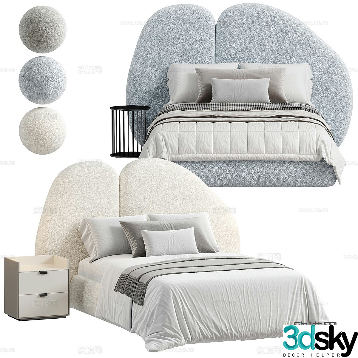 Modern single bed 3d model