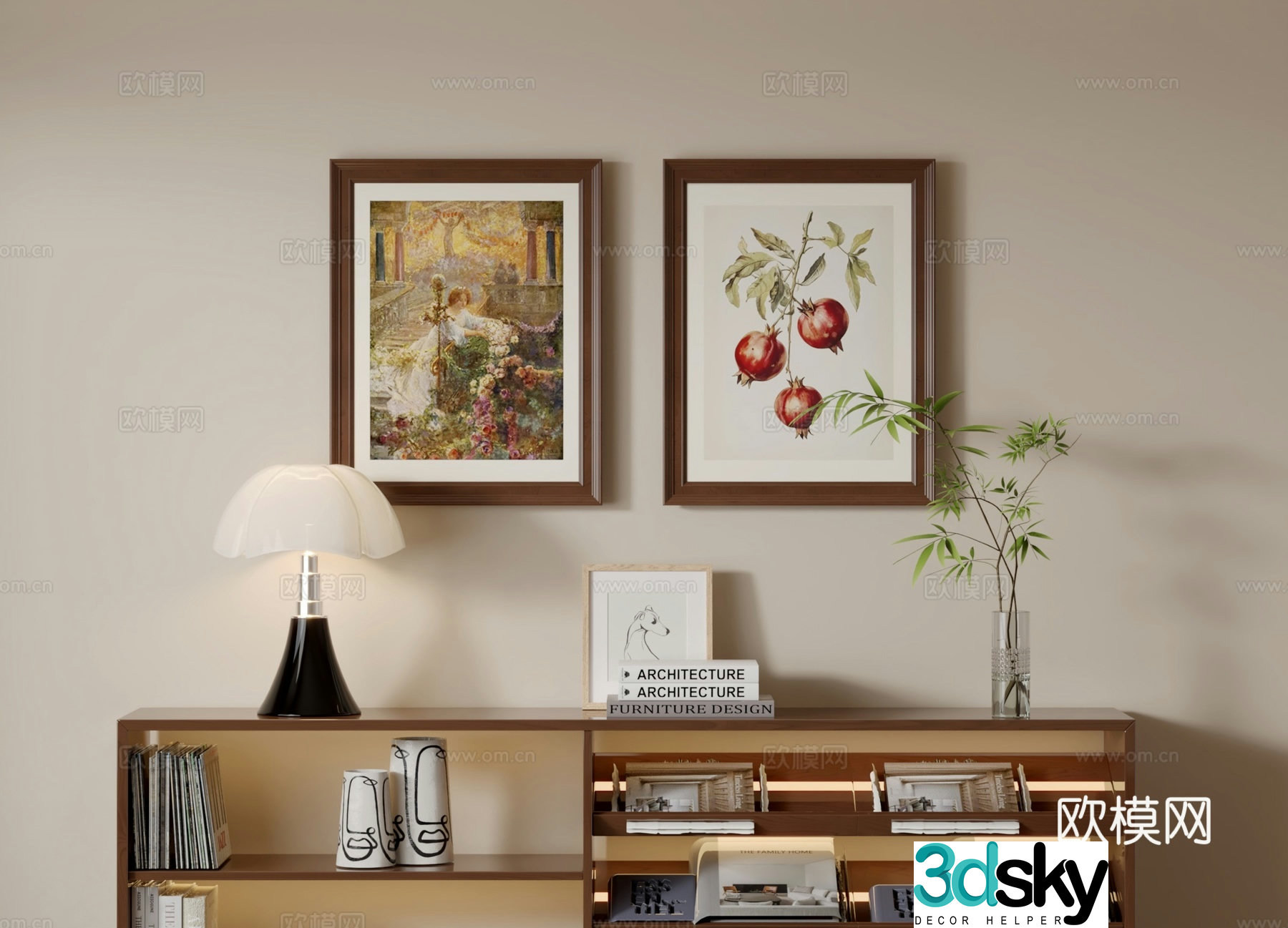 French hanging painting oil painting decorative painting 3D model