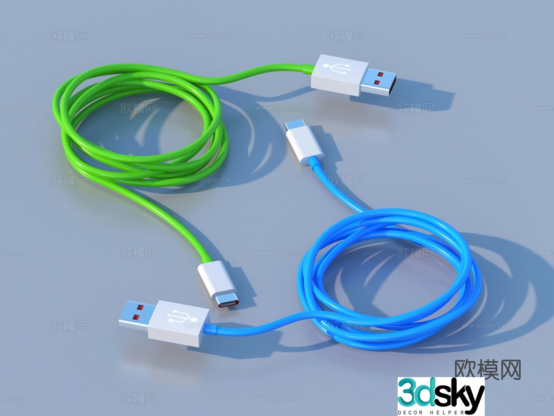 Charging cable data cable connecting cable 3d model