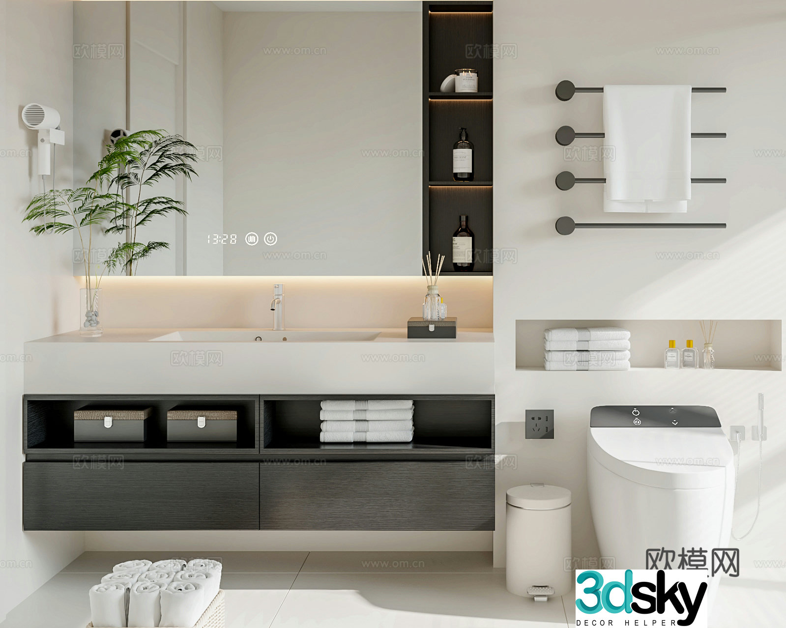 Modern bathroom cabinet bathroom cabinet 3d model