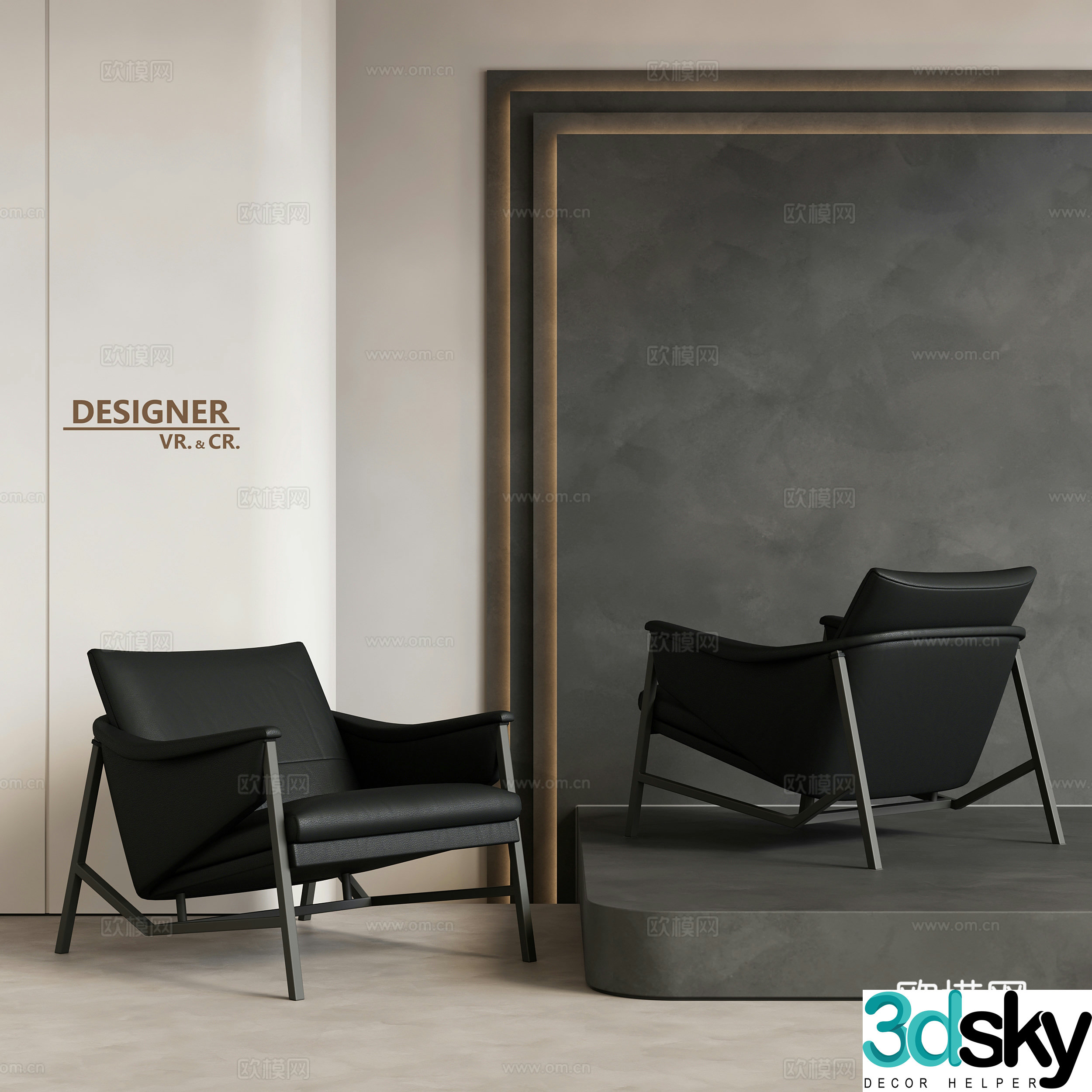 Modern sofa chair leisure chair 3d model