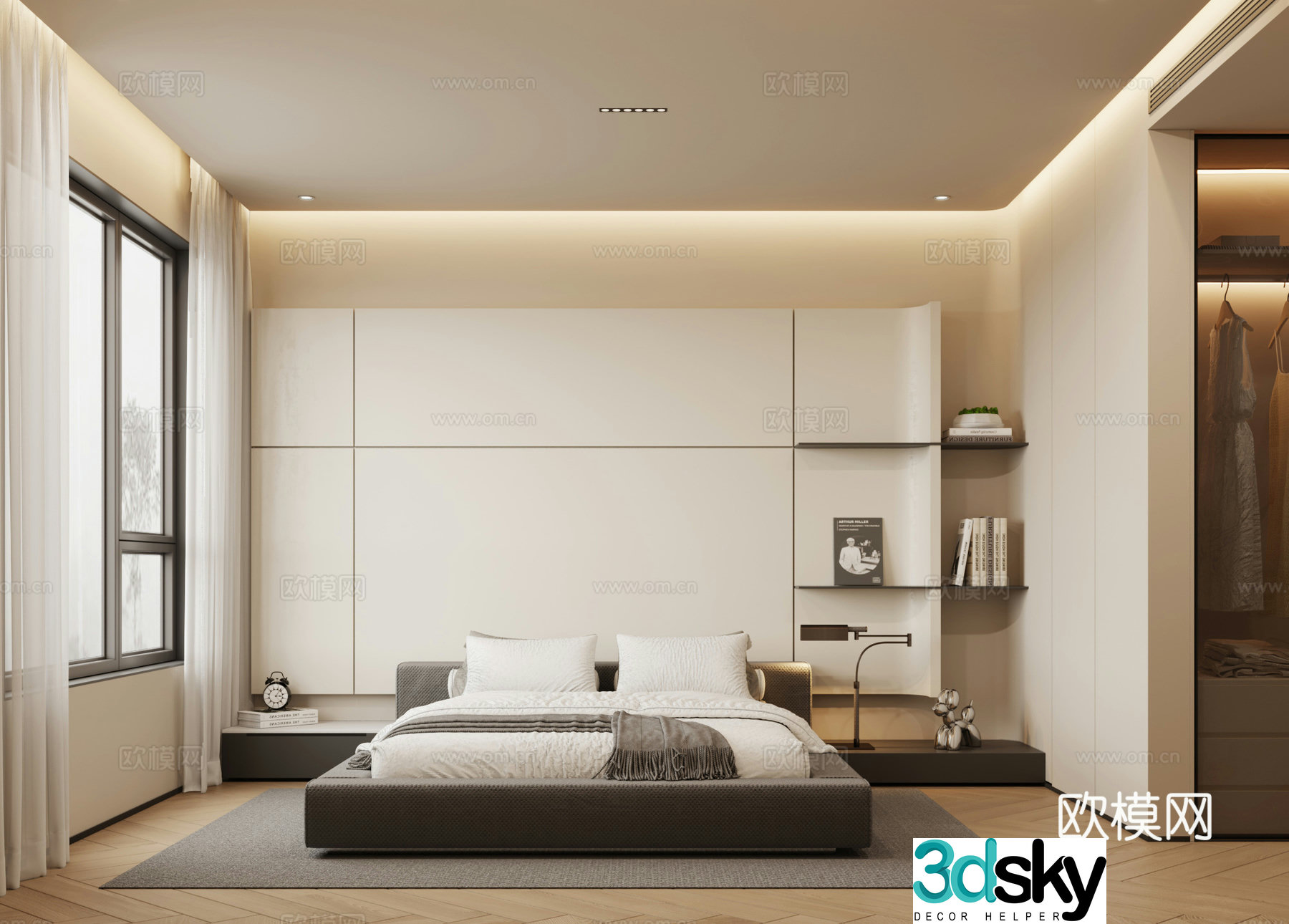 Modern bedroom master bedroom 3d model