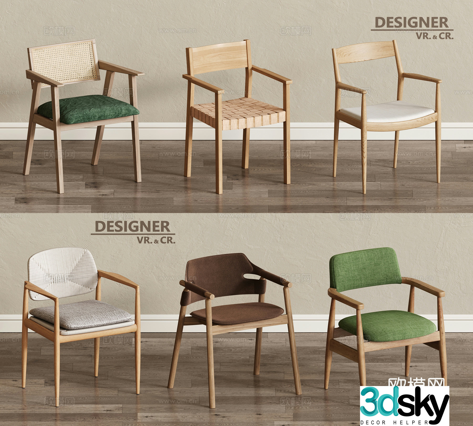 Wabi-sabi chair dining chair book chair 3d model