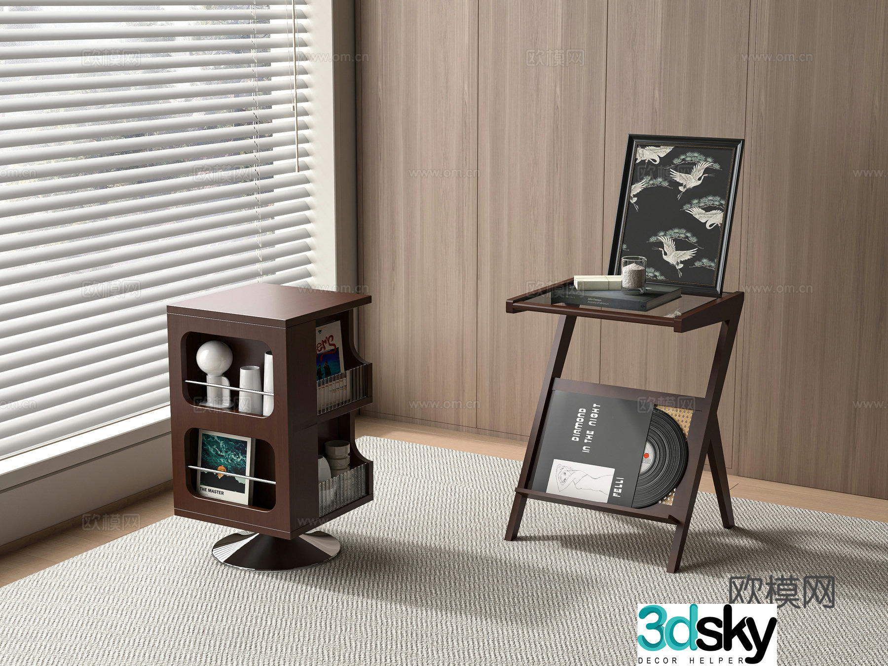 Modern side table corner table 3d model