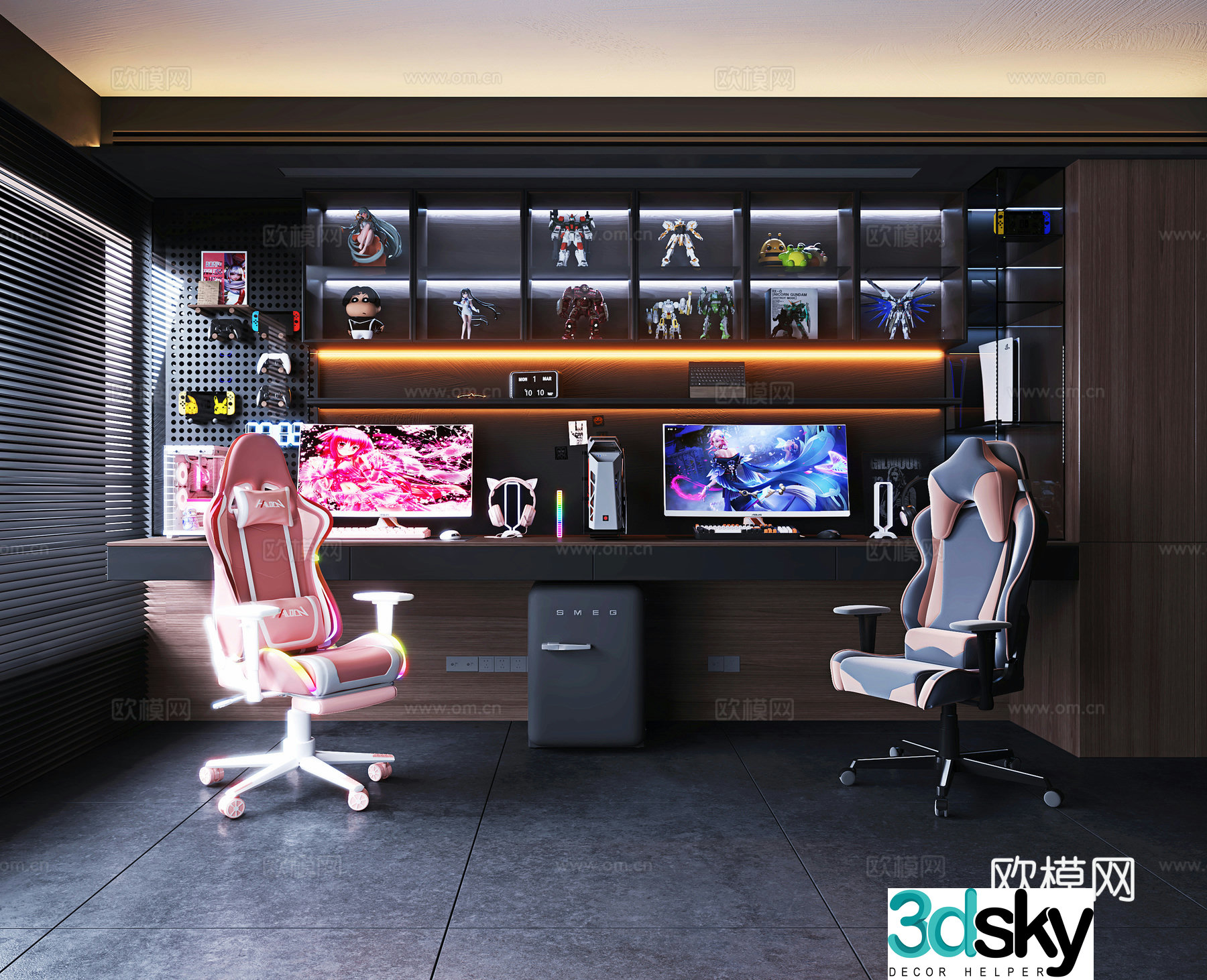 Modern eSports room game room 3D model