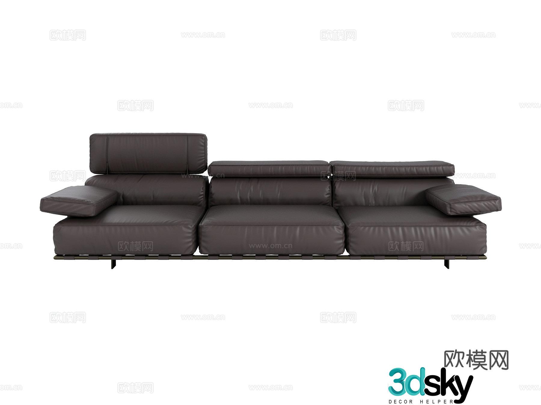 visionnaire Italian leather sofa three-person sofa 3D model