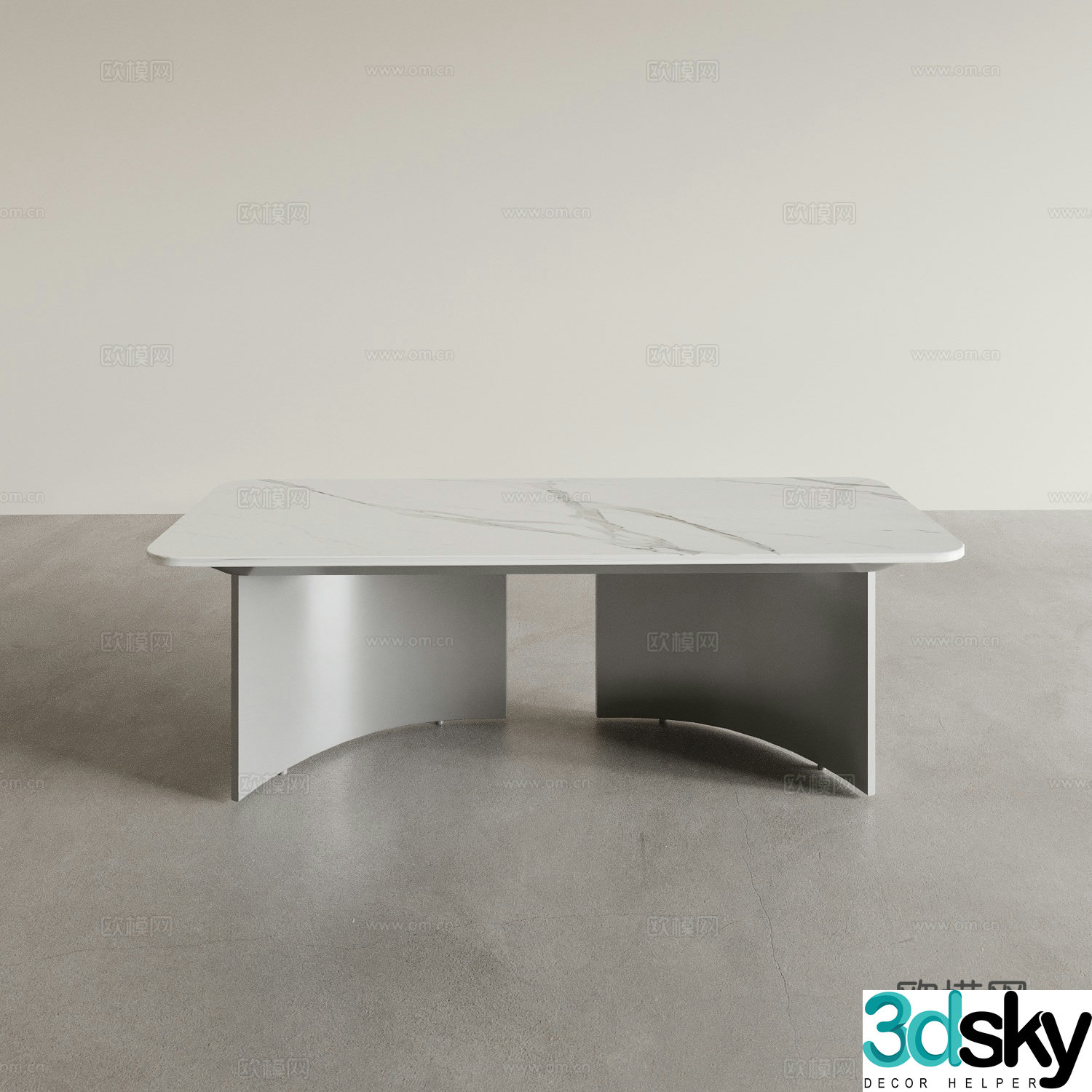 Modern dining table tea table office desk long table square table 3d model