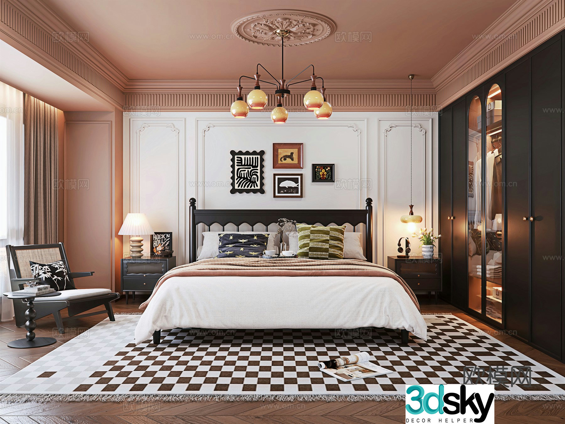 French bedroom master bedroom 3d model