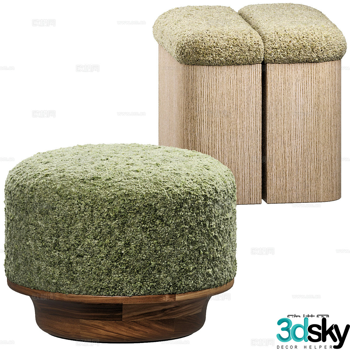 New Chinese style stool sofa stool 3d model