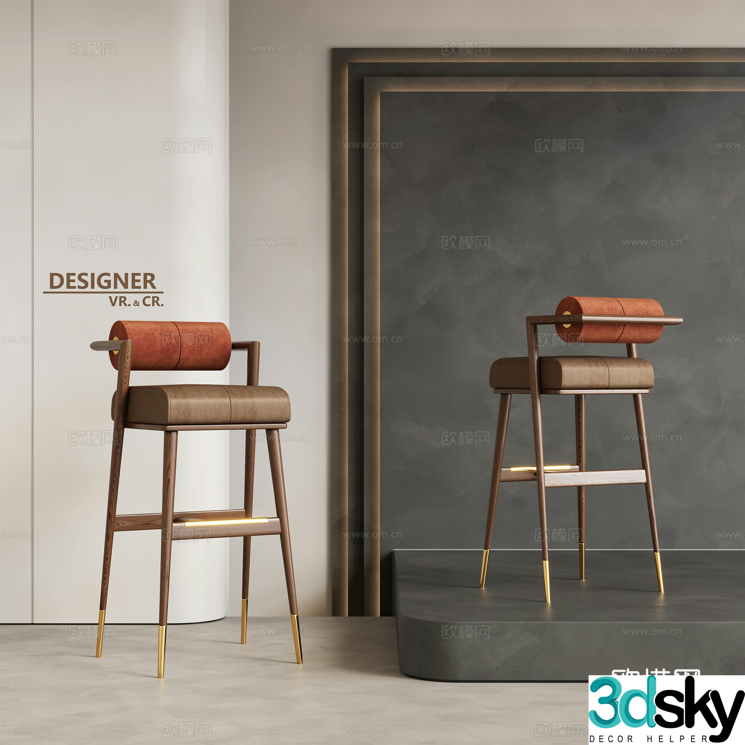 Modern bar stool chair bar stool 3d model