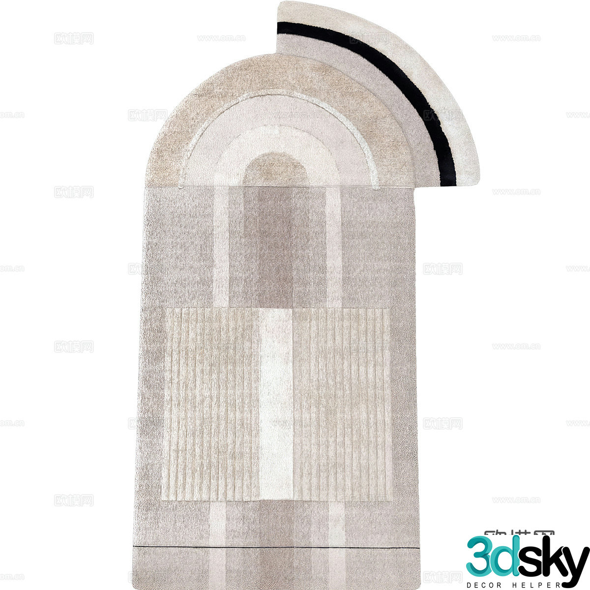 New Chinese style carpet 3d model