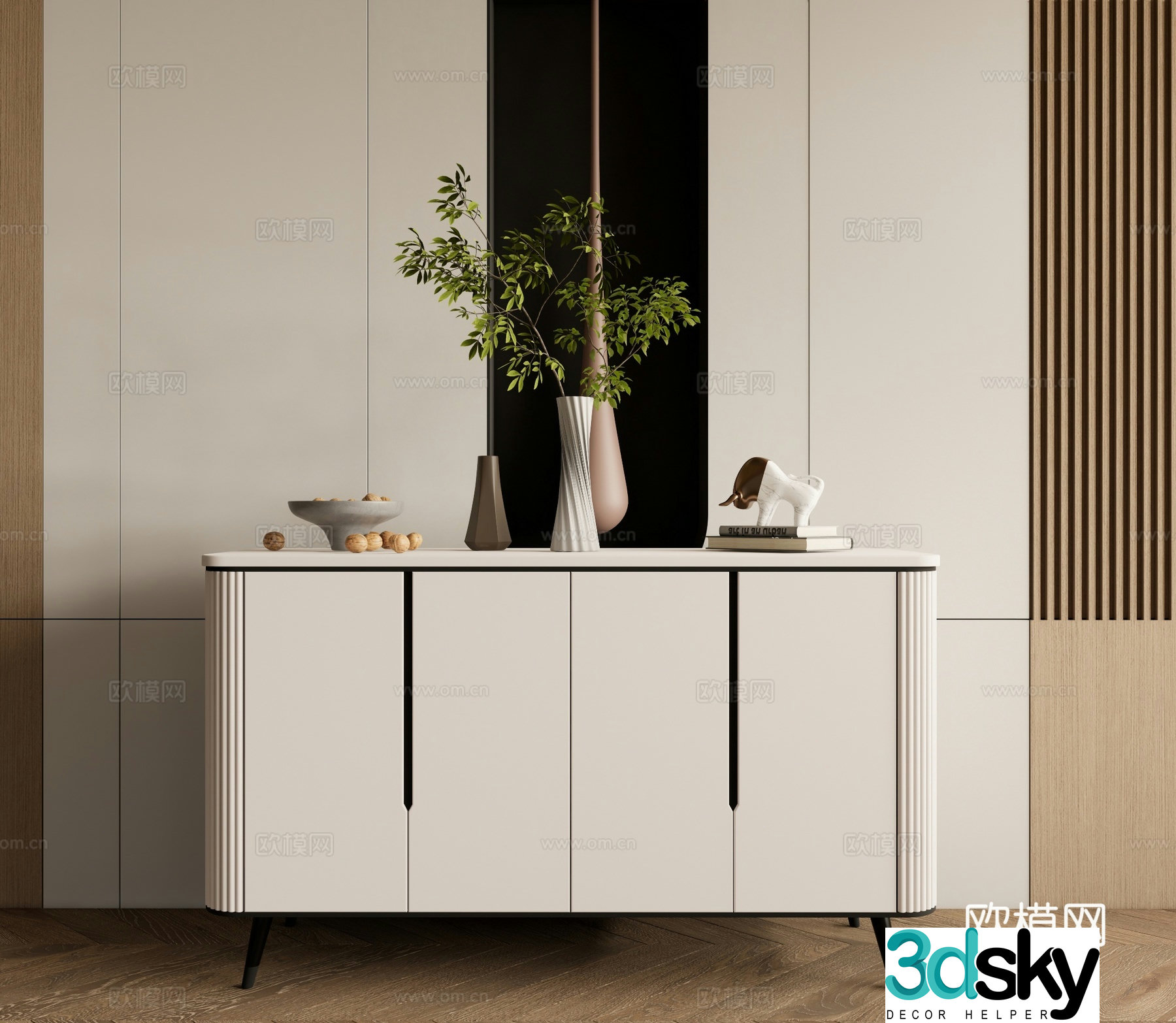 Modern entryway cabinet side cabinet 3d model