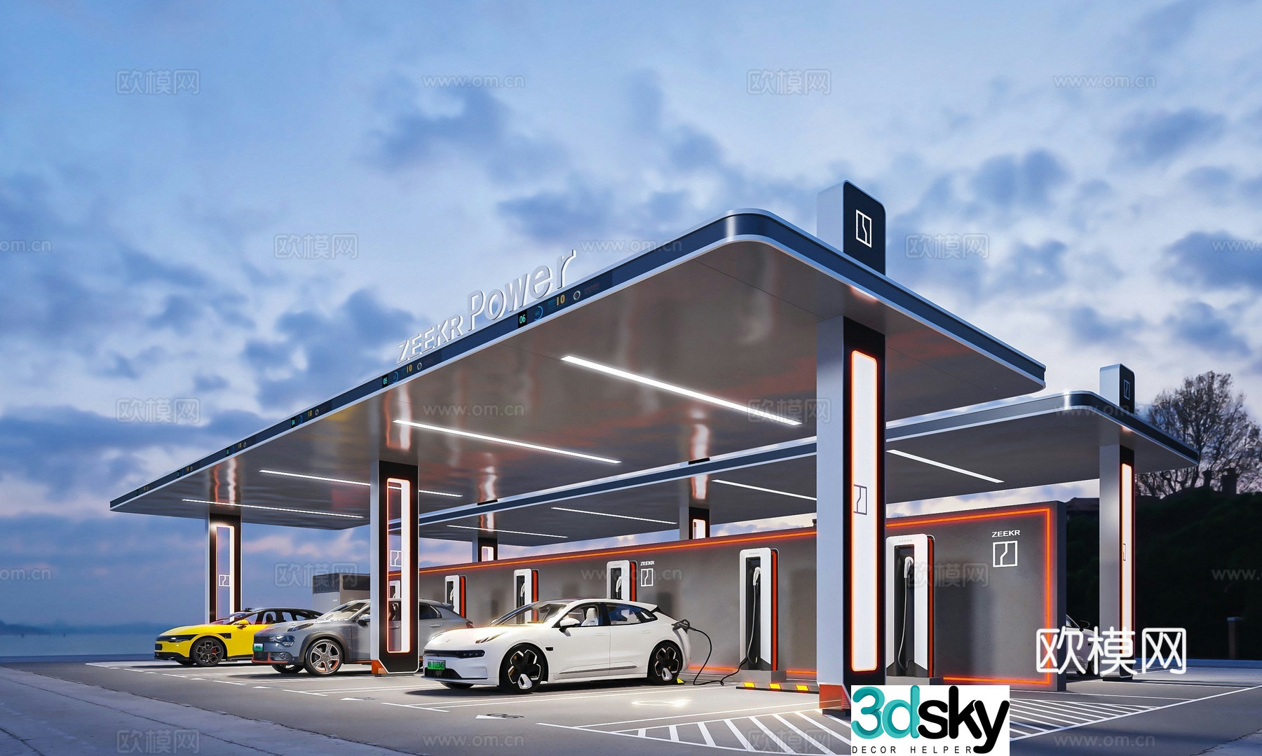 New energy charging station JiKr car charging station 3D model