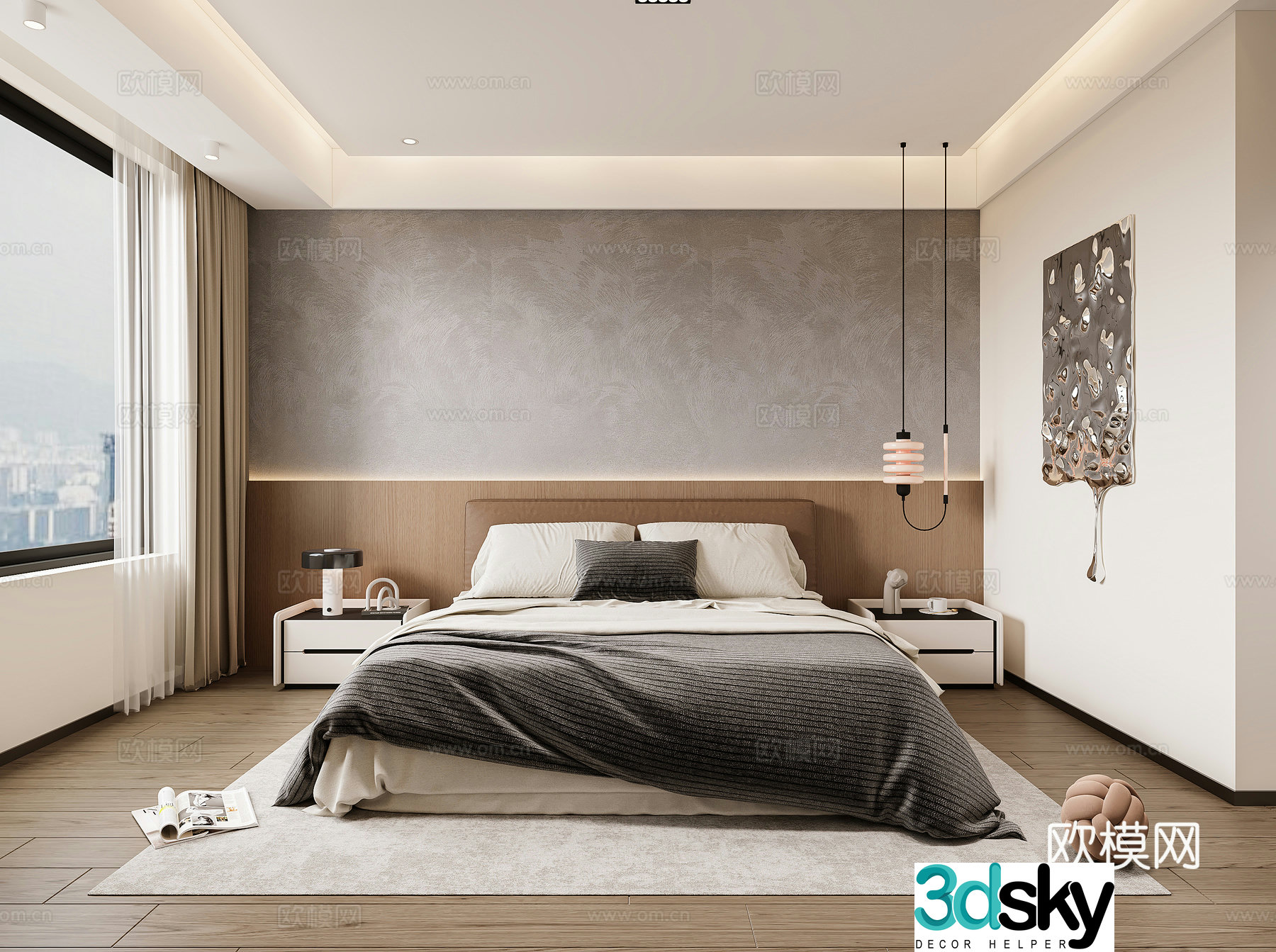 Modern bedroom master bedroom 3d model