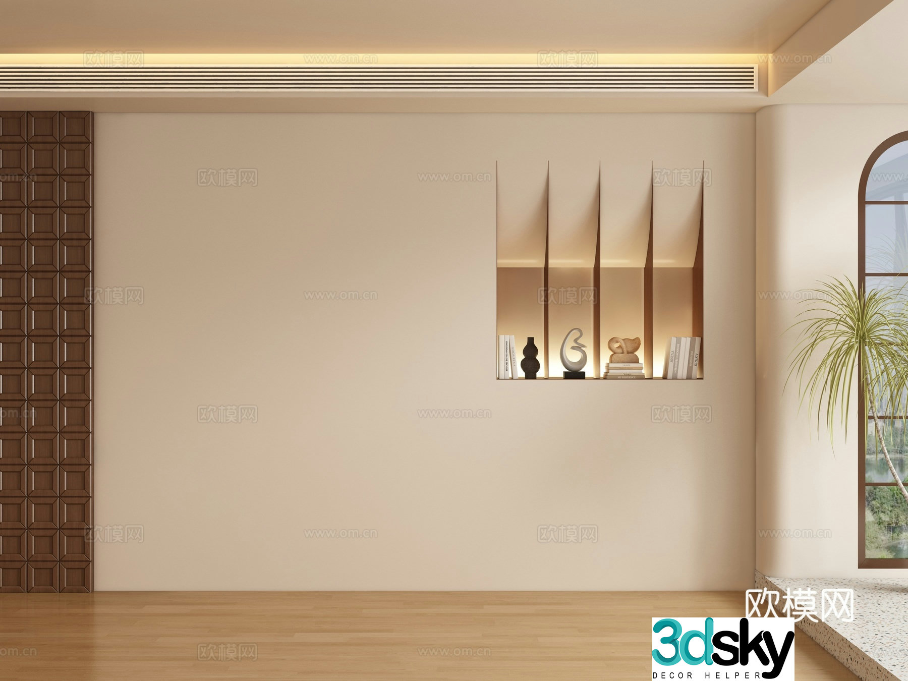 Medieval style background wall sofa background 3d model