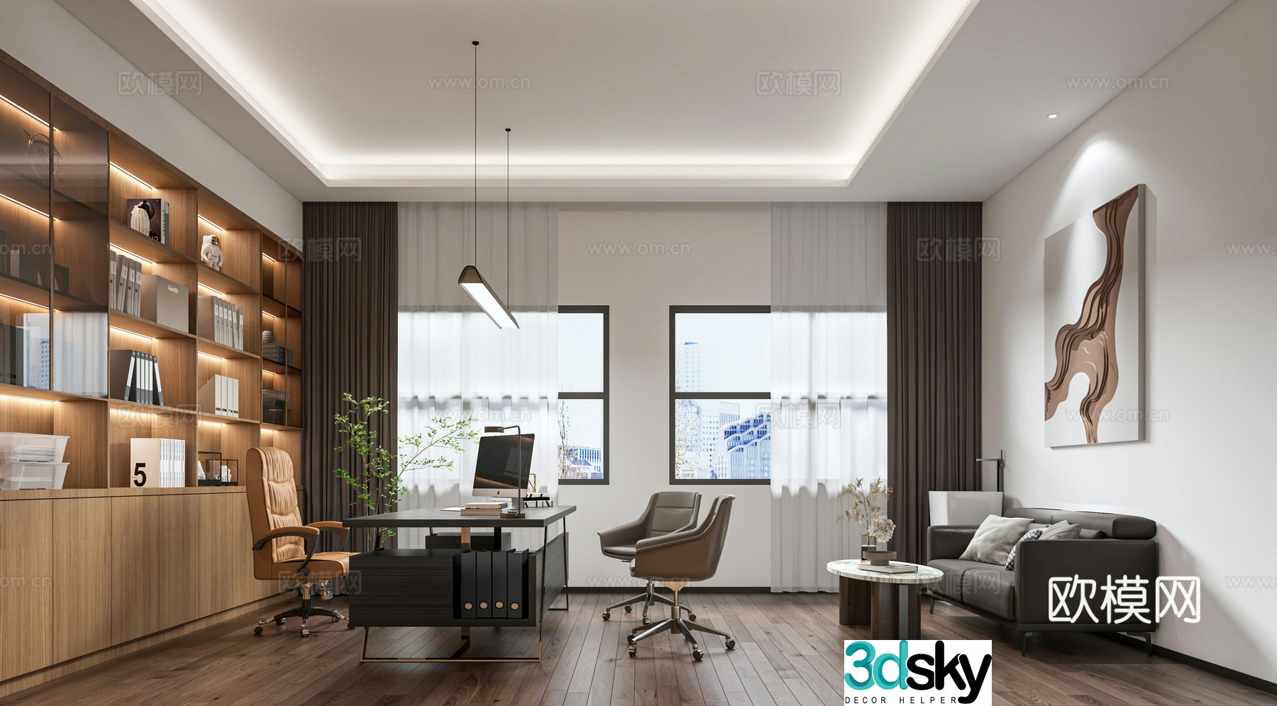 Modern general manager room chairman room 3D model
