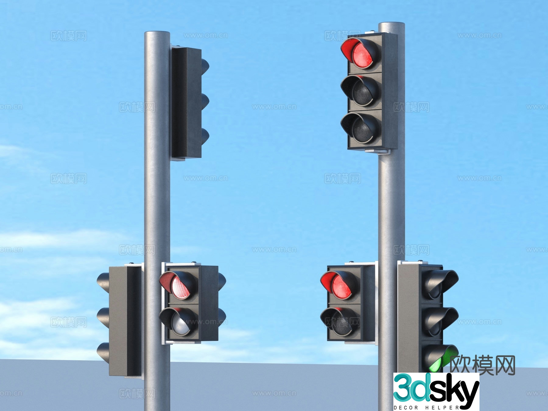 traffic light traffic light indicator 3d model