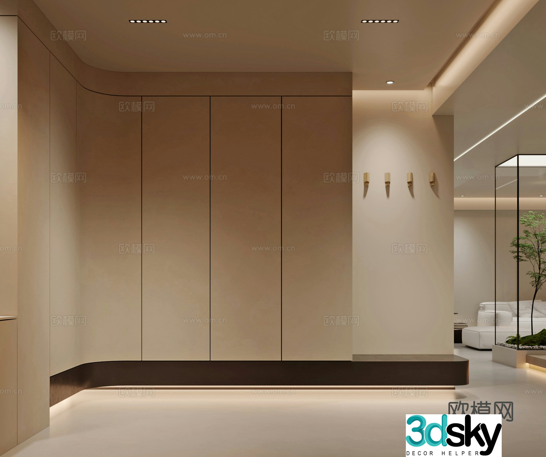 Modern entrance shoe cabinet 3D model