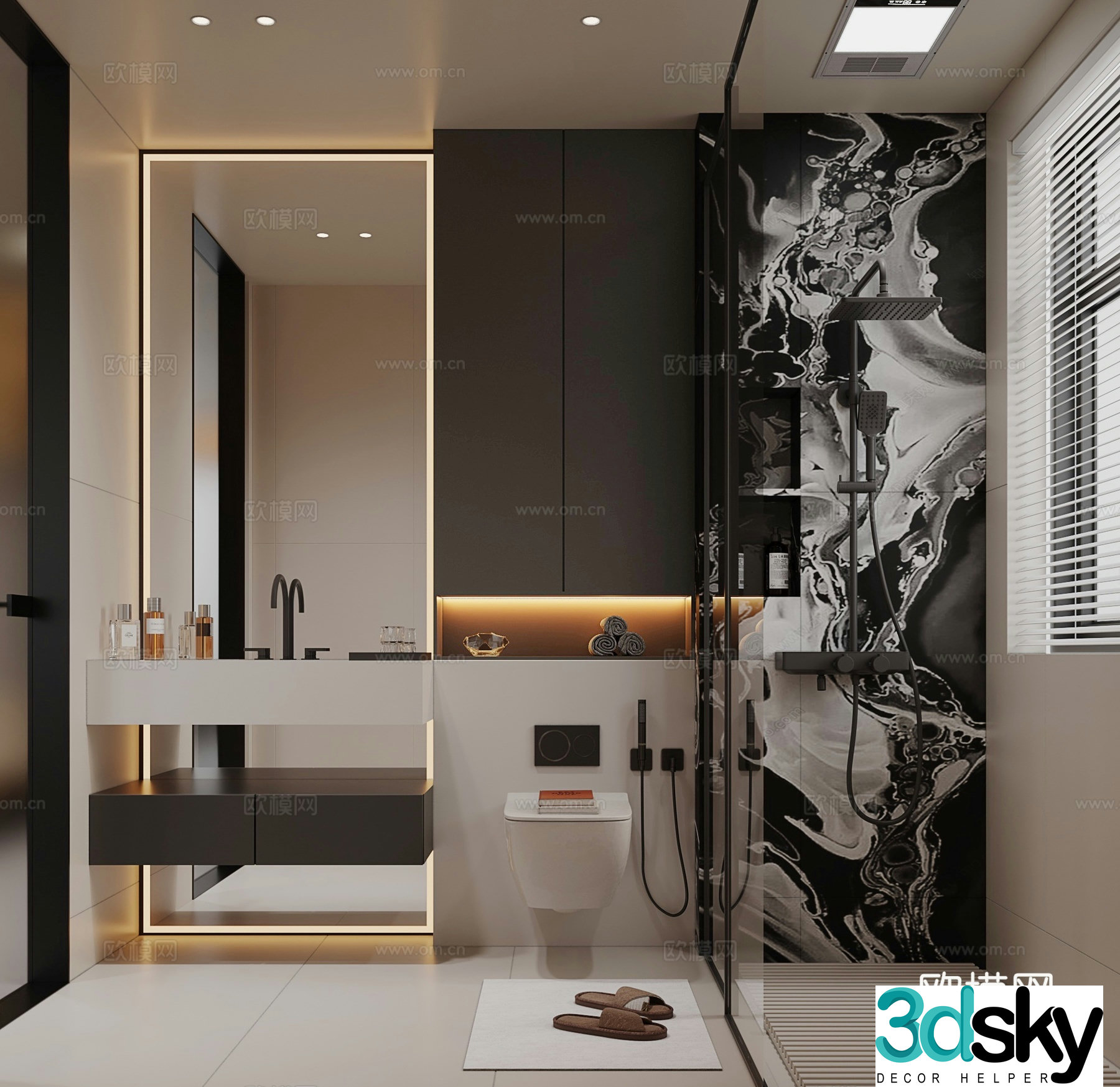 Modern bathroom bathroom 3d model