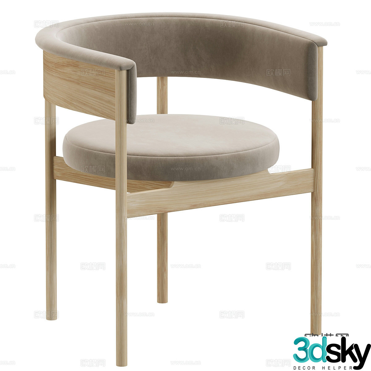 Nordic chair leisure chair 3d model