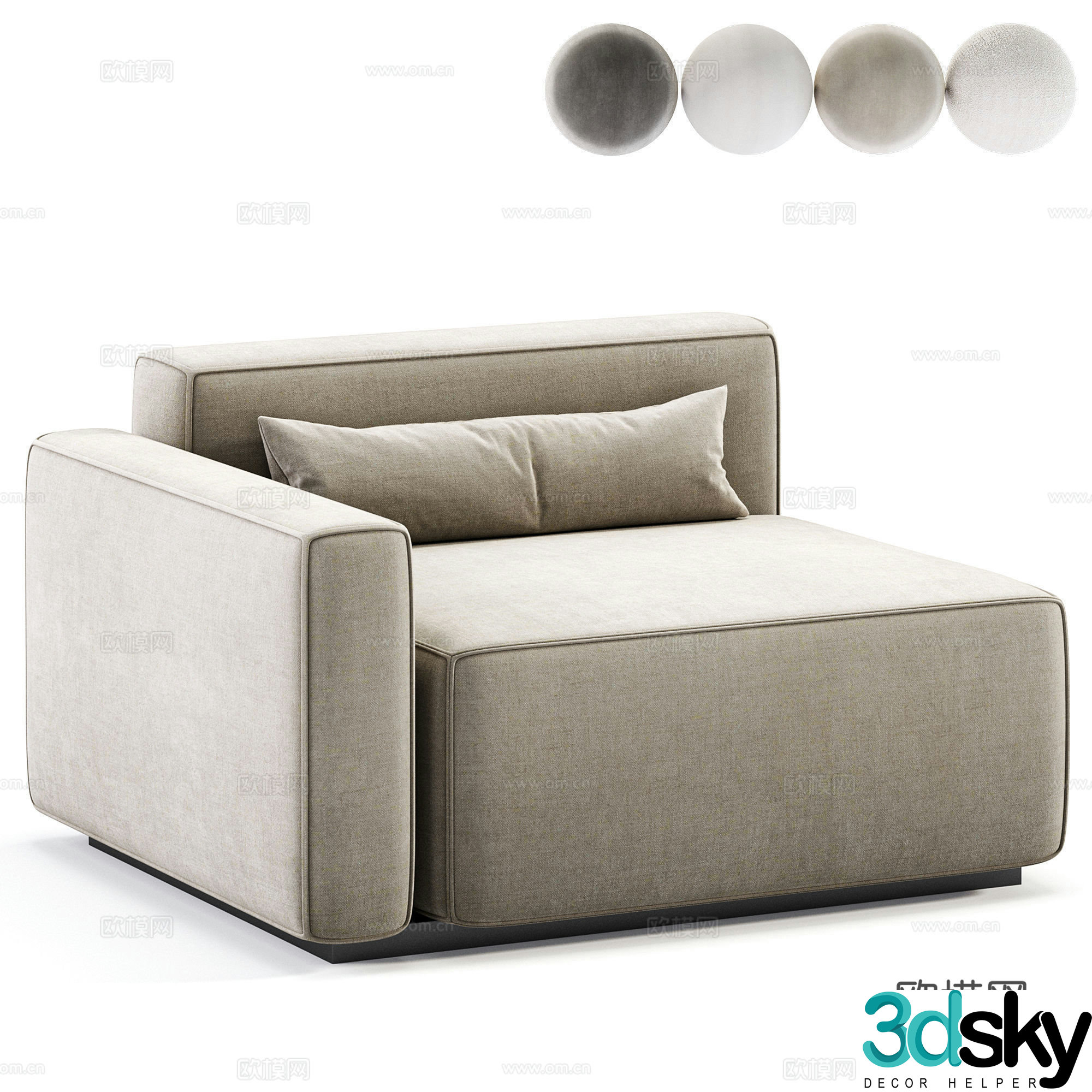 Modern single sofa leisure sofa 3d model