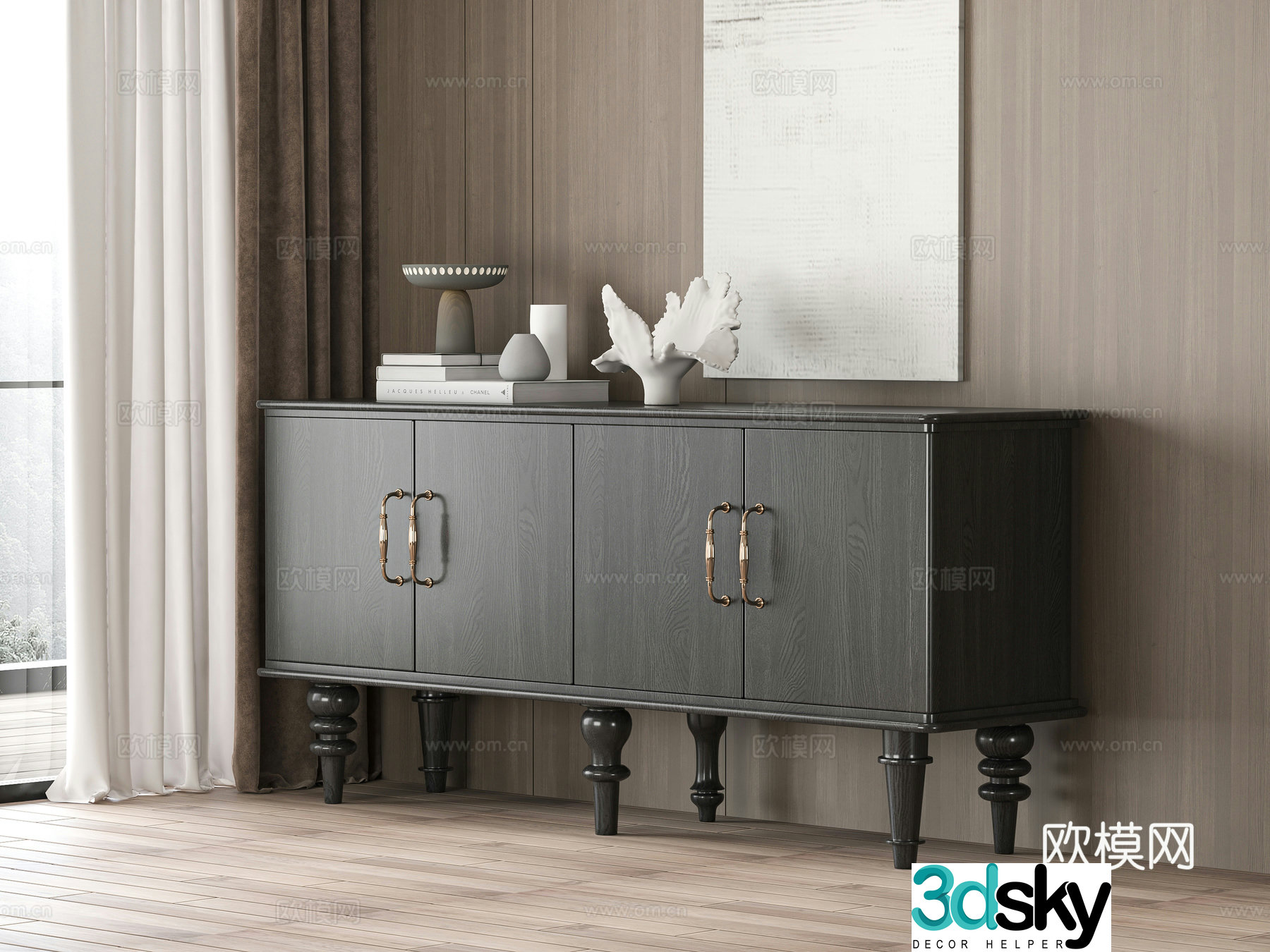 Medieval style entrance cabinet 3D model