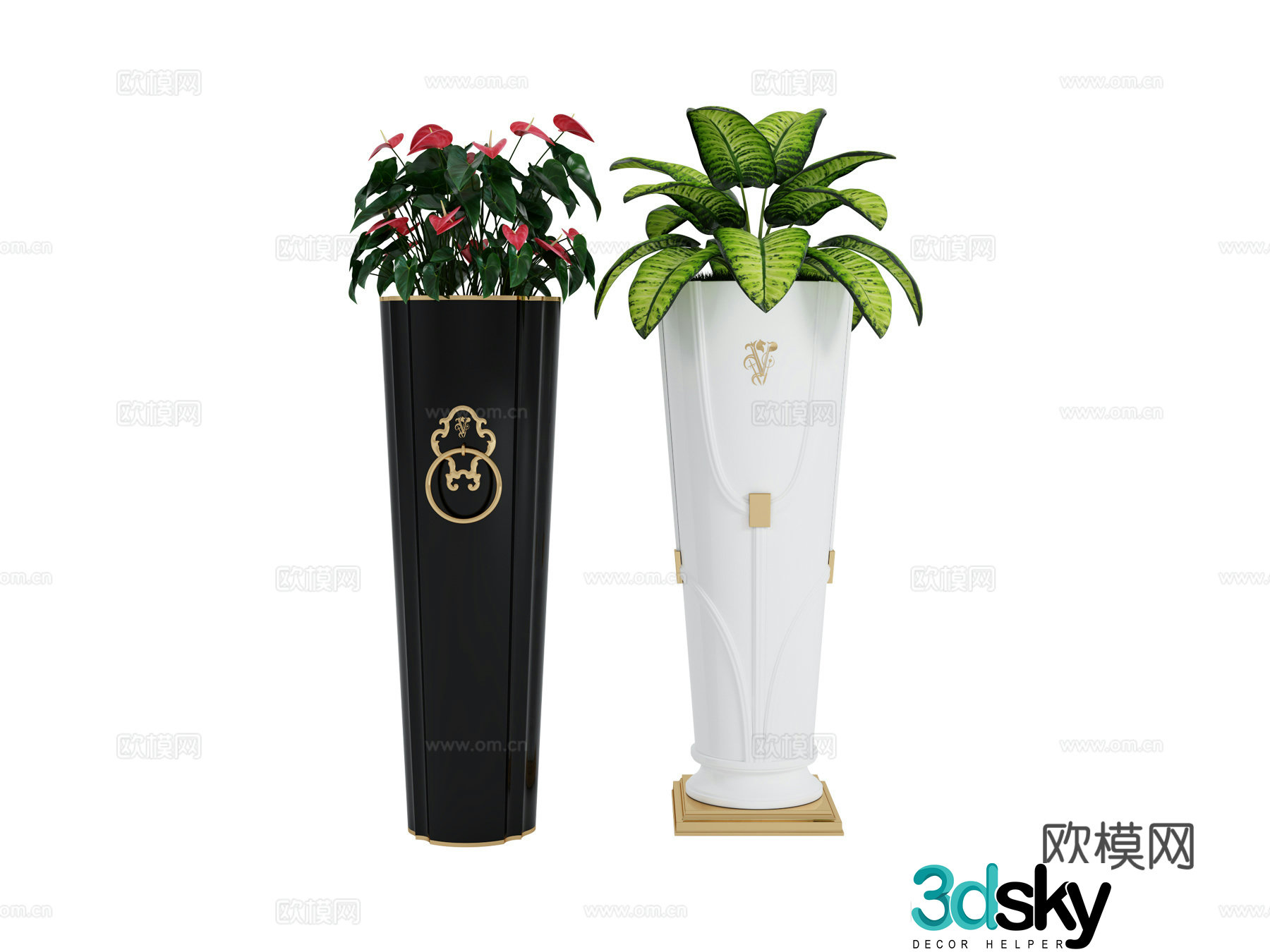 visionnaire flower bowl flower bed 3d model