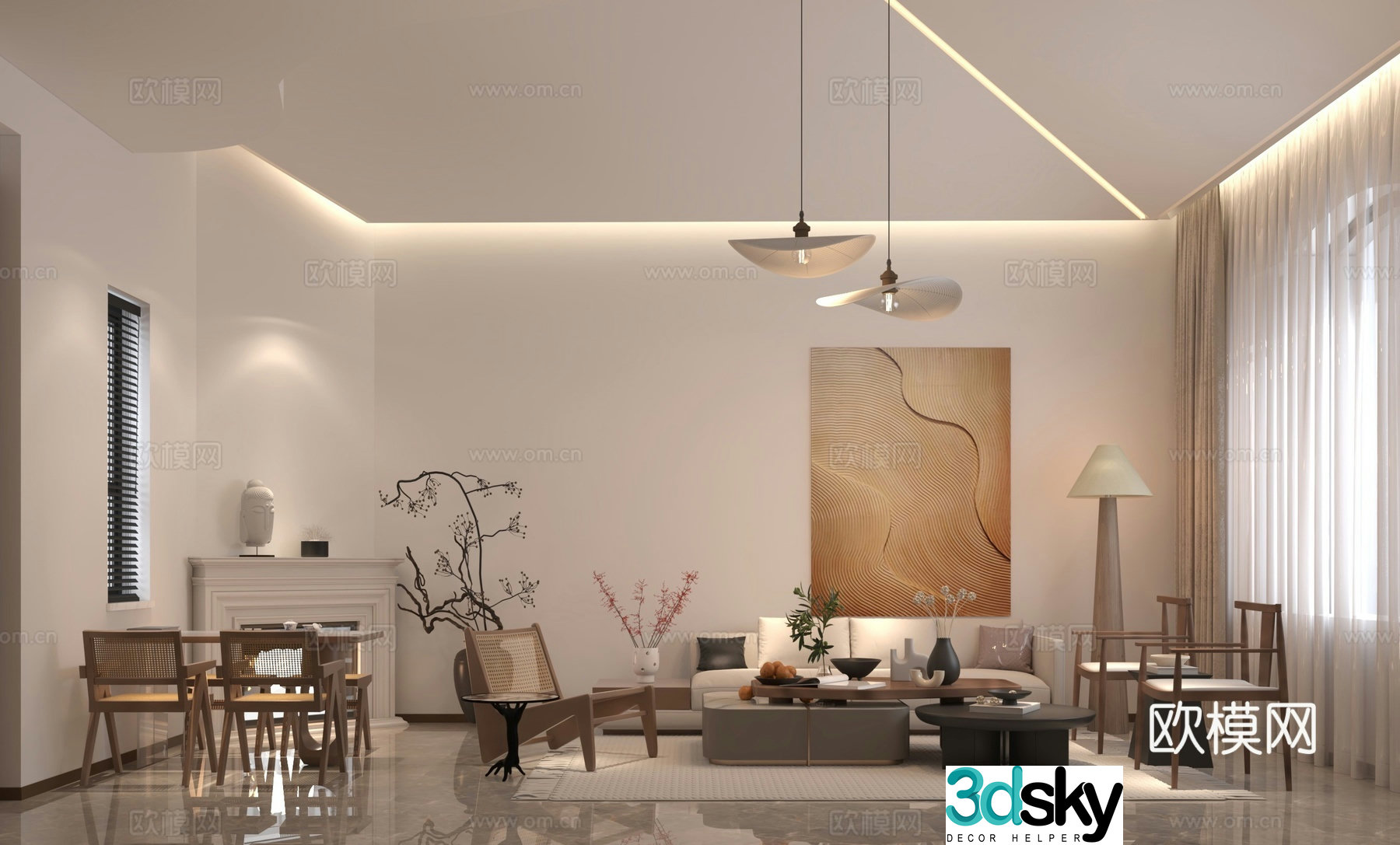 Modern guest restaurant 3d model