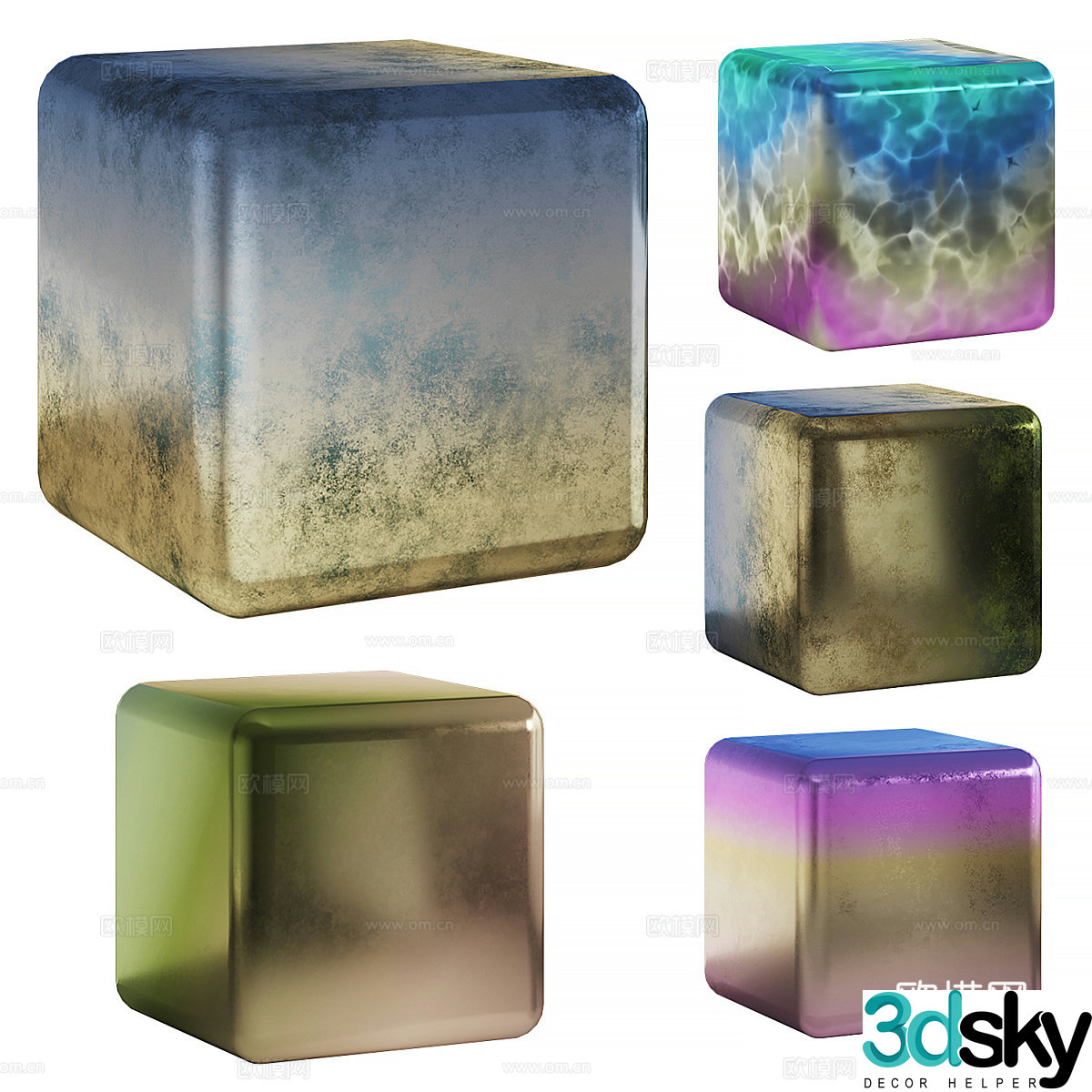 Modern rainbow metal 3d model