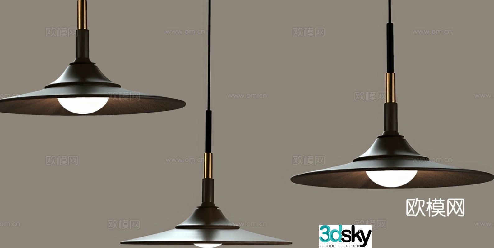 Wabi-sabi retro chandelier UFO chandelier 3d model