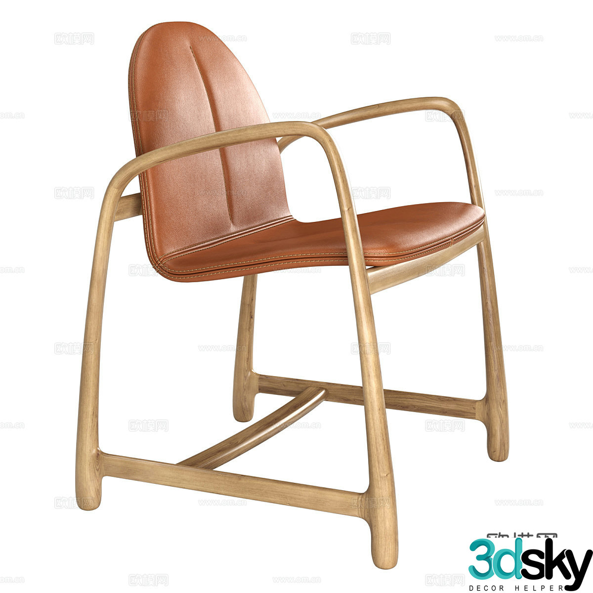 Nordic chair leisure chair 3d model