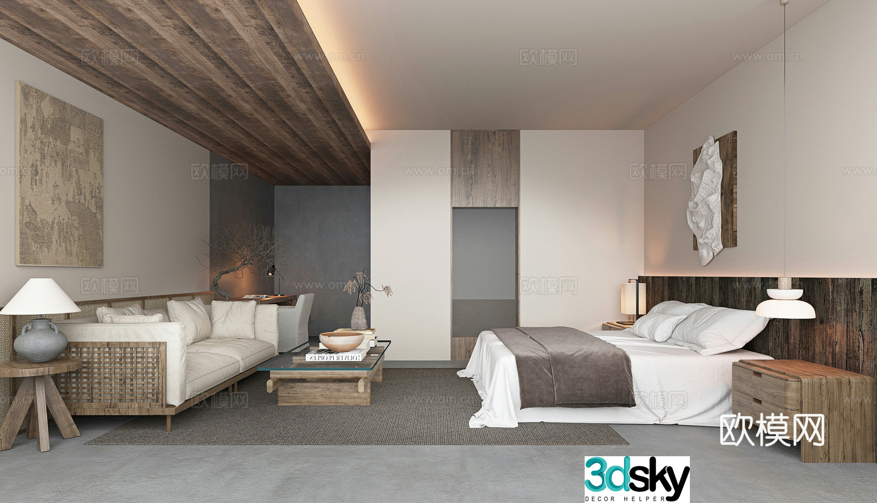 Wabi Sabi B&B Room Hotel Room 3D Model