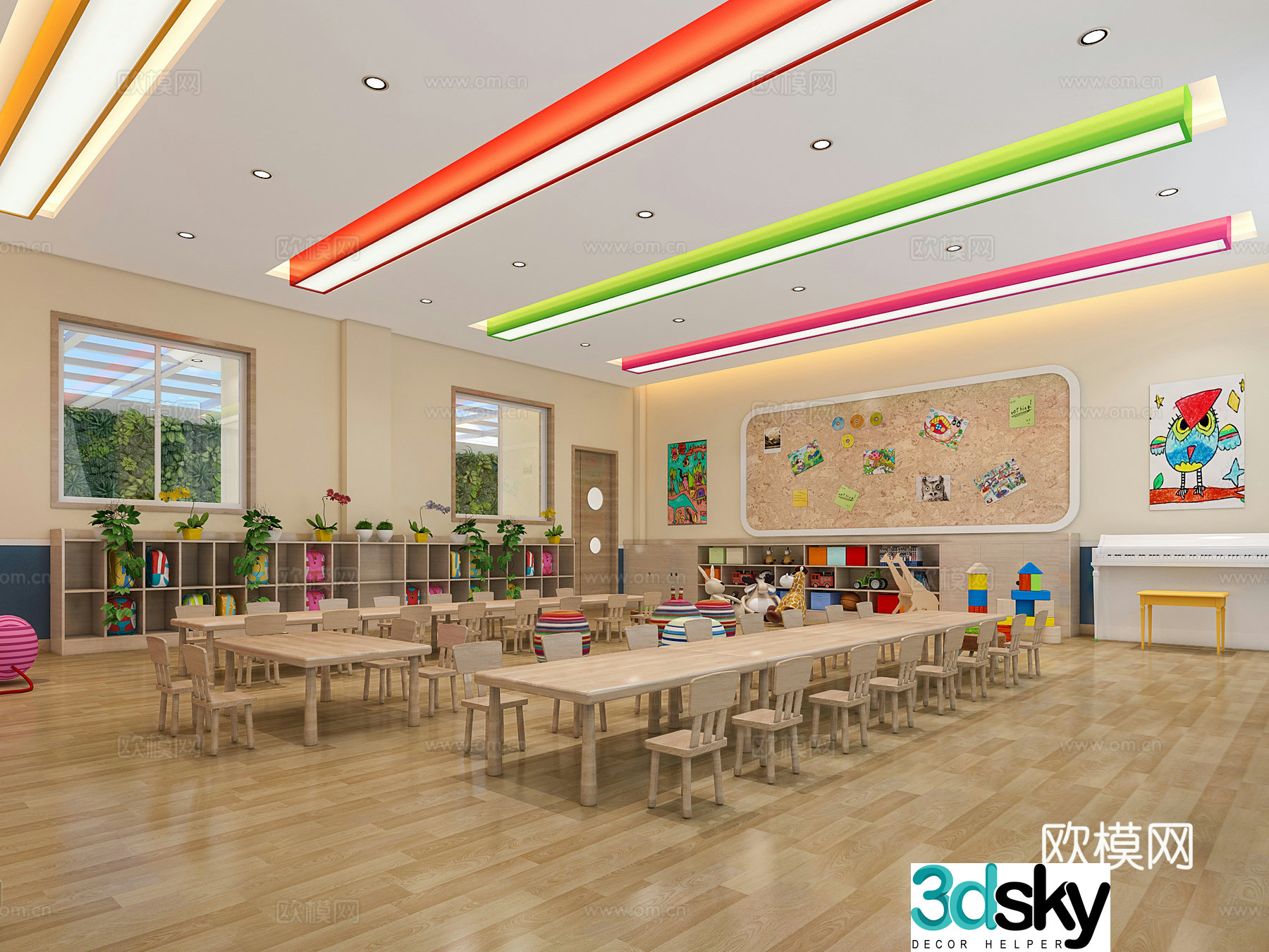Nordic kindergarten classroom 3d model