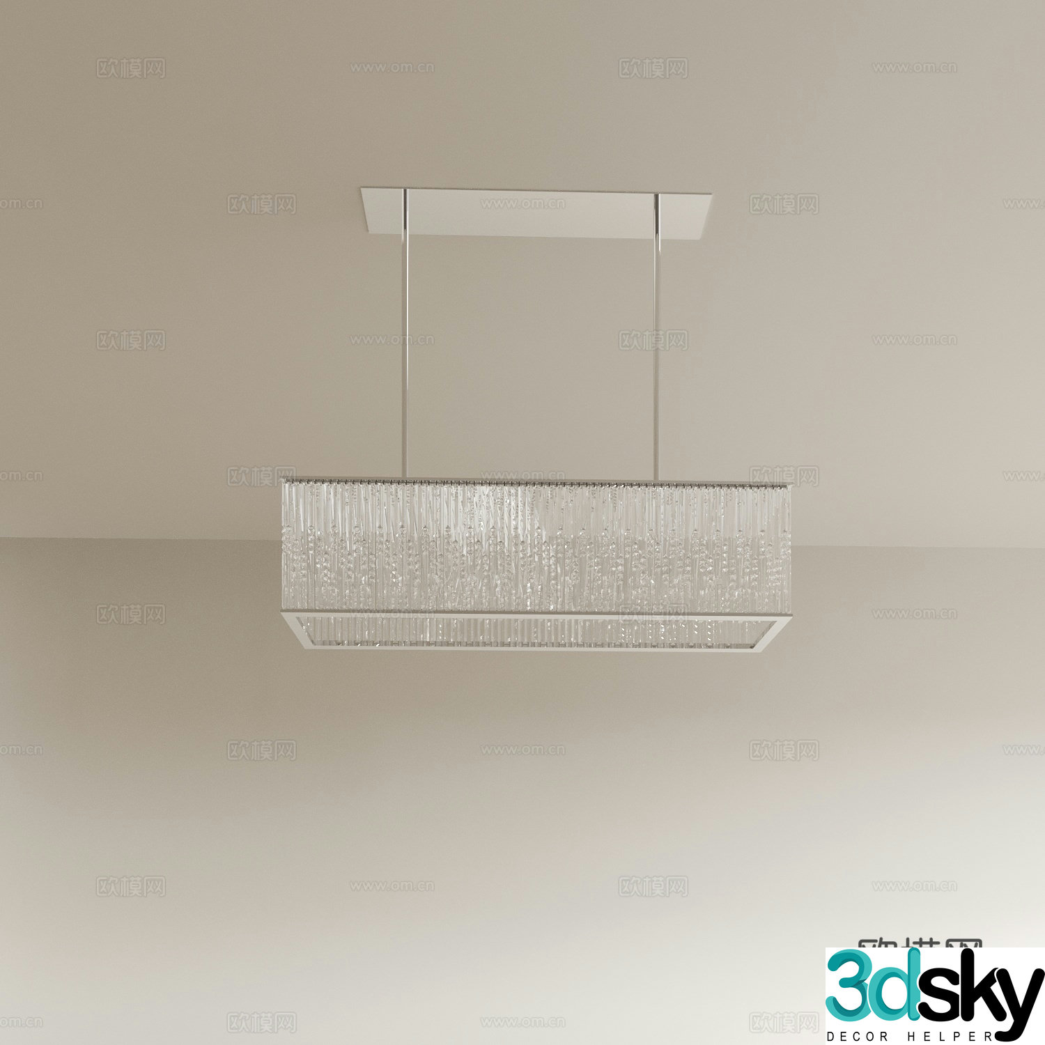 Modern crystal chandelier 3d model