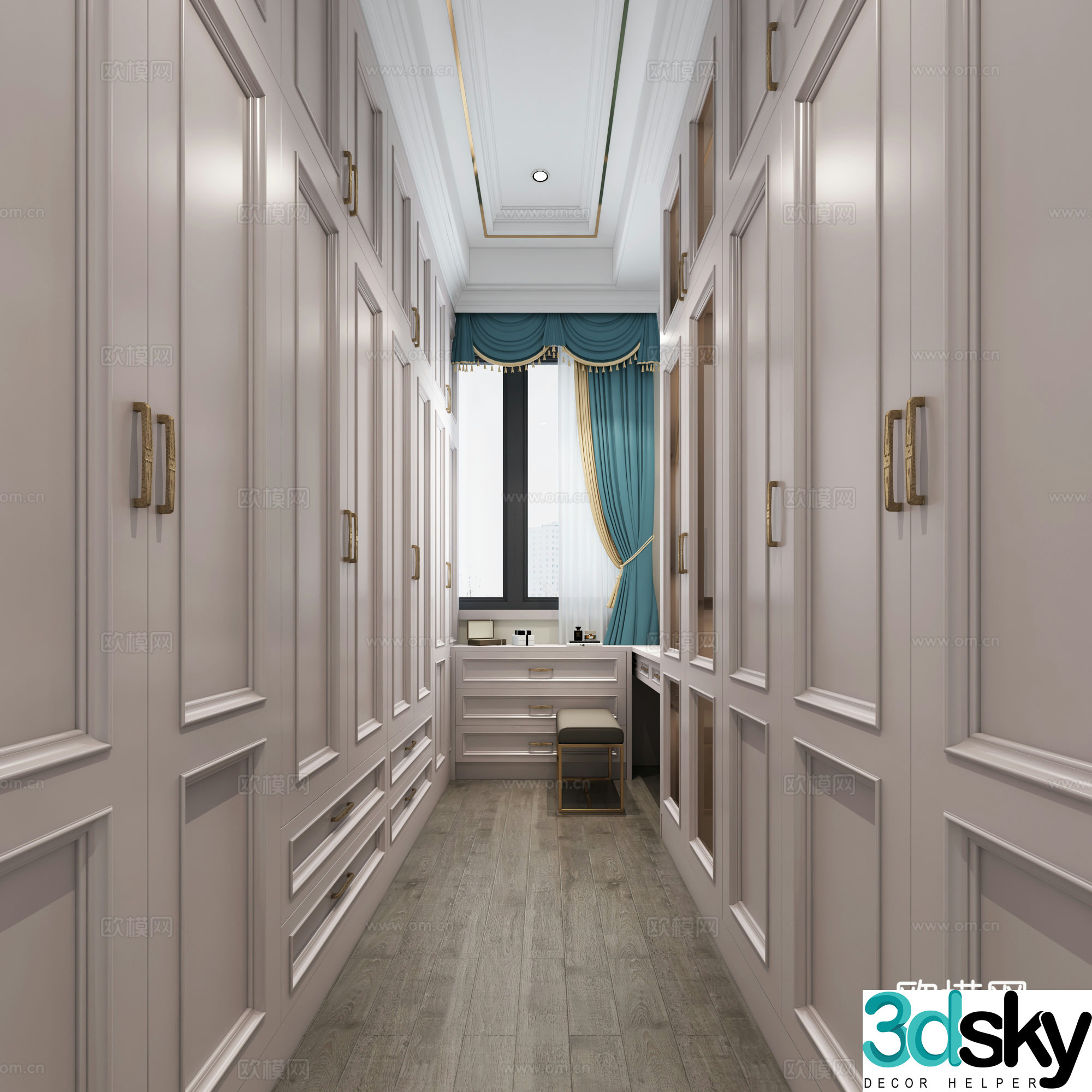 Simple European cloakroom 3D model