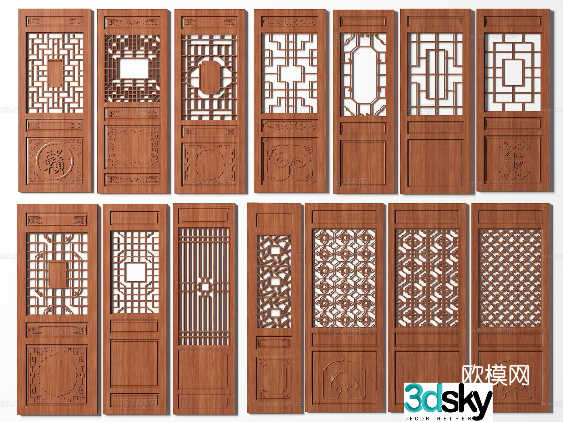 Chinese doors and windows ancient doors lattice doors antique wooden doors 3D model