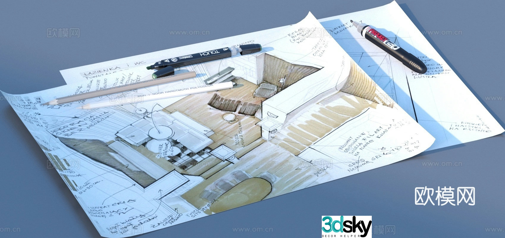 pen document manuscript paper drawing 3d model