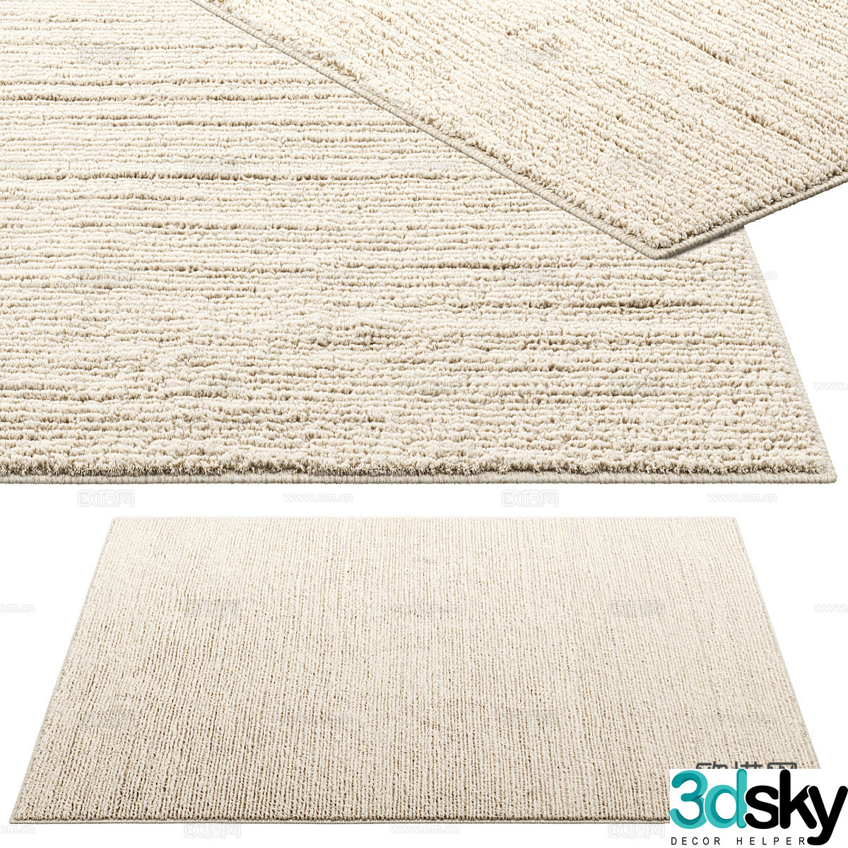 square carpet plush carpet 3d model