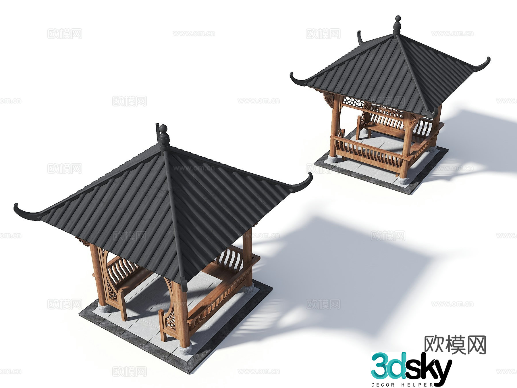 Chinese-style pavilion landscape pavilion ancient building pavilion four-corner pavilion rest pavilion 3D model