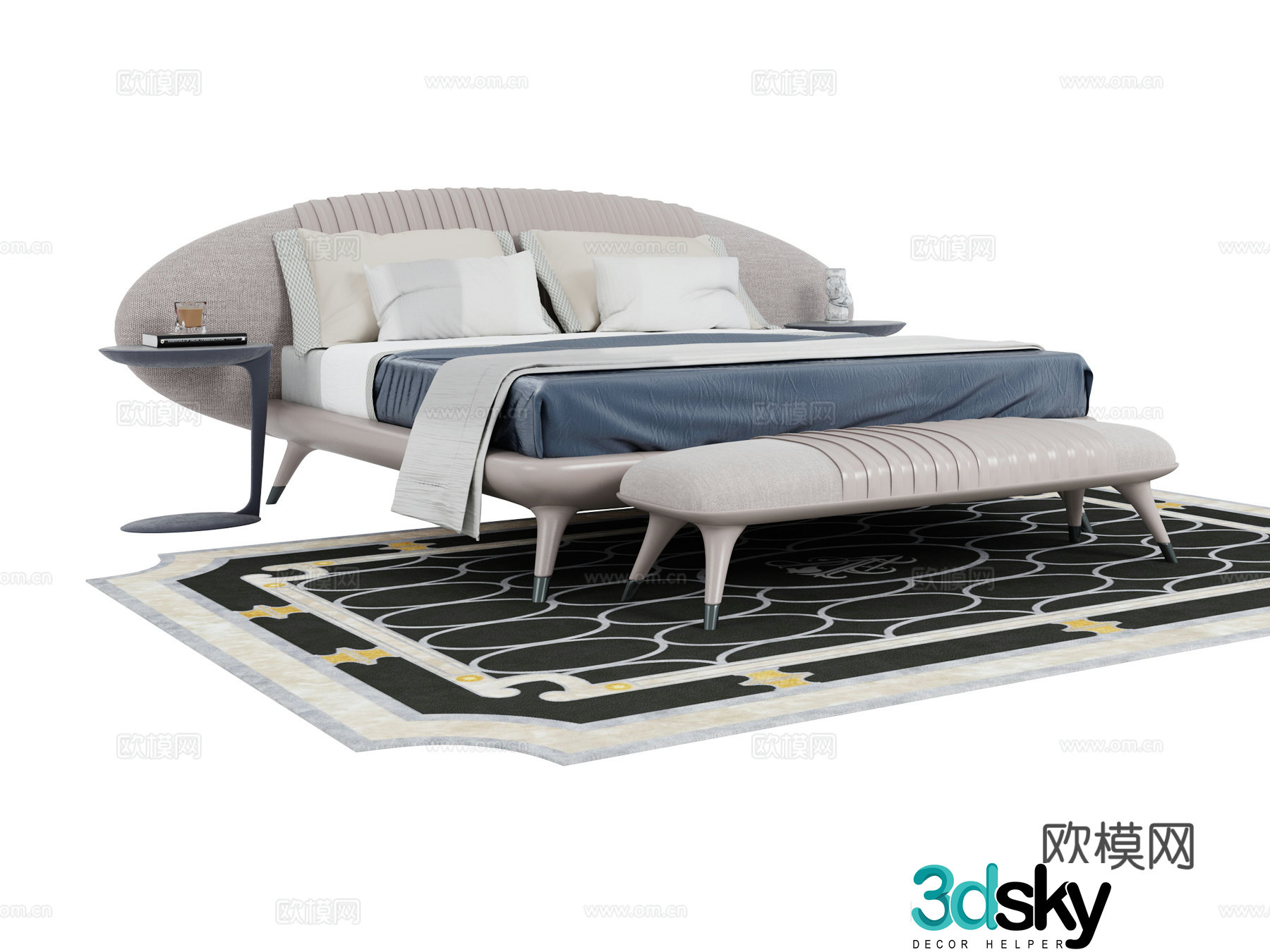 visionnaire double bed 3d model
