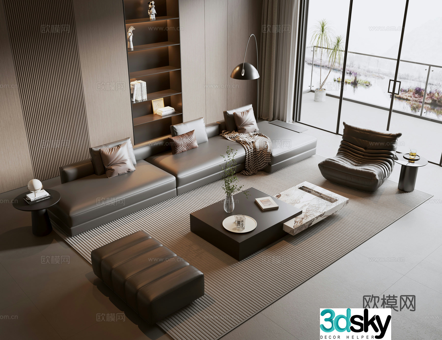 Italian modular sofa modular sofa 3d model