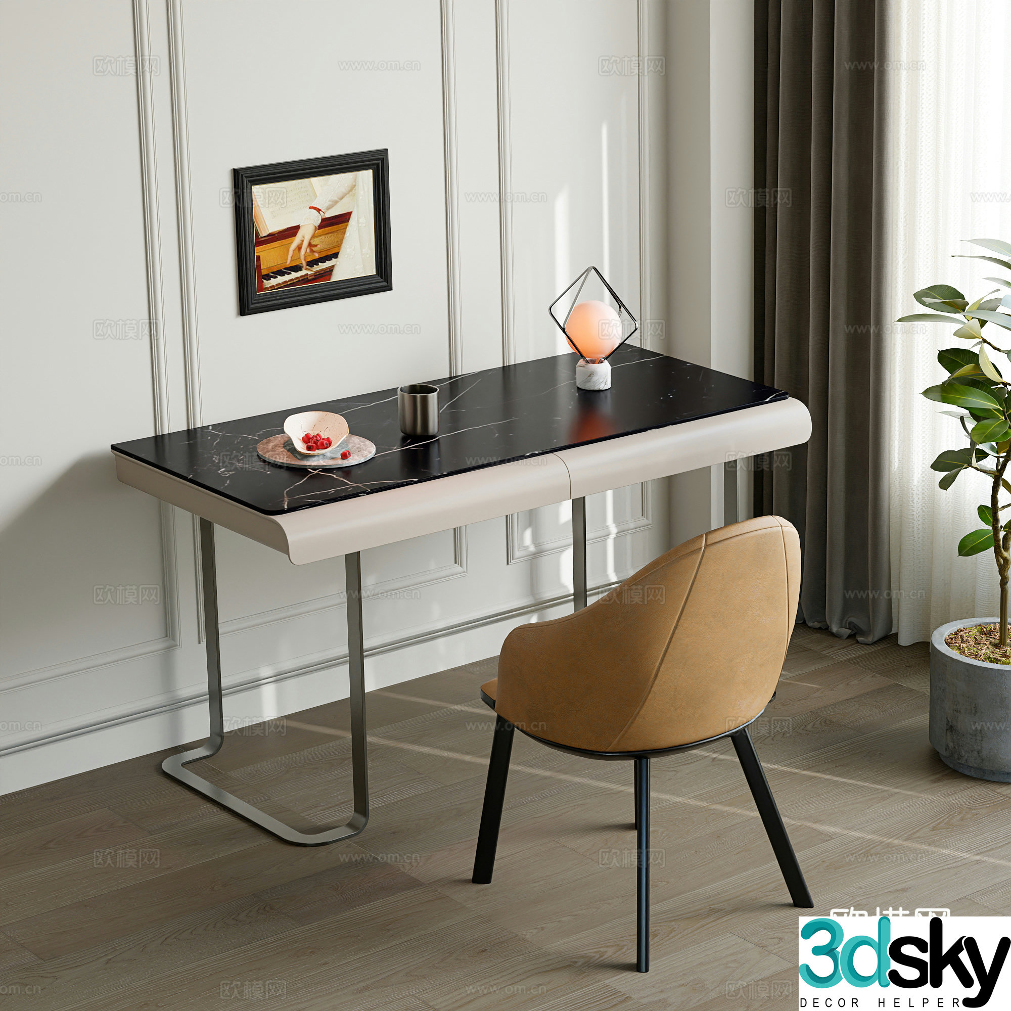 modern desk chair desk chair 3d model
