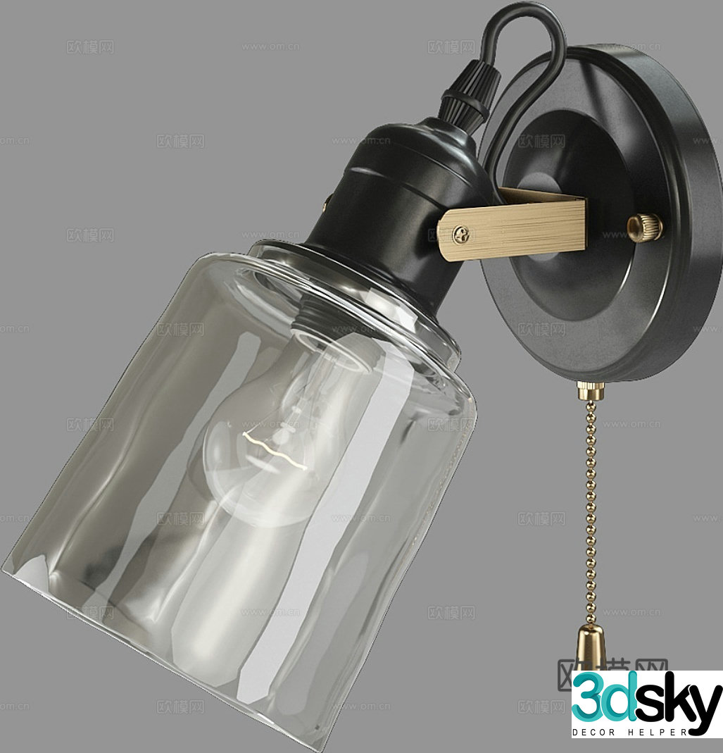Glass wall light 3d model