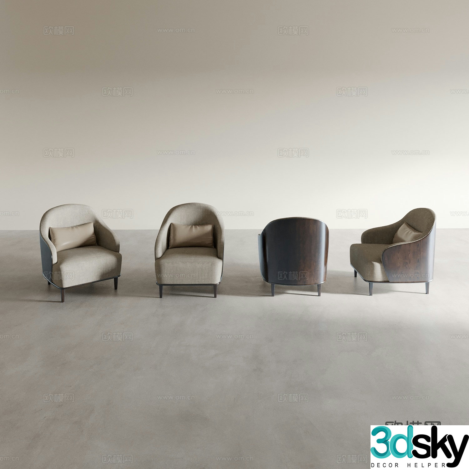 Modern single sofa leisure sofa 3d model