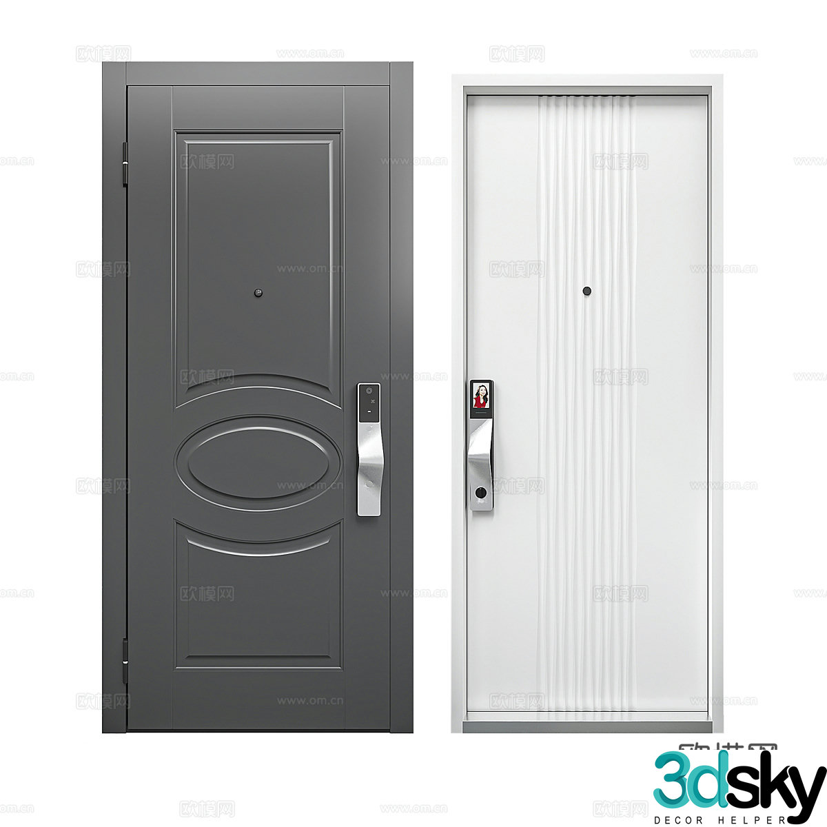 Modern door entrance door bedroom door password door 3d model