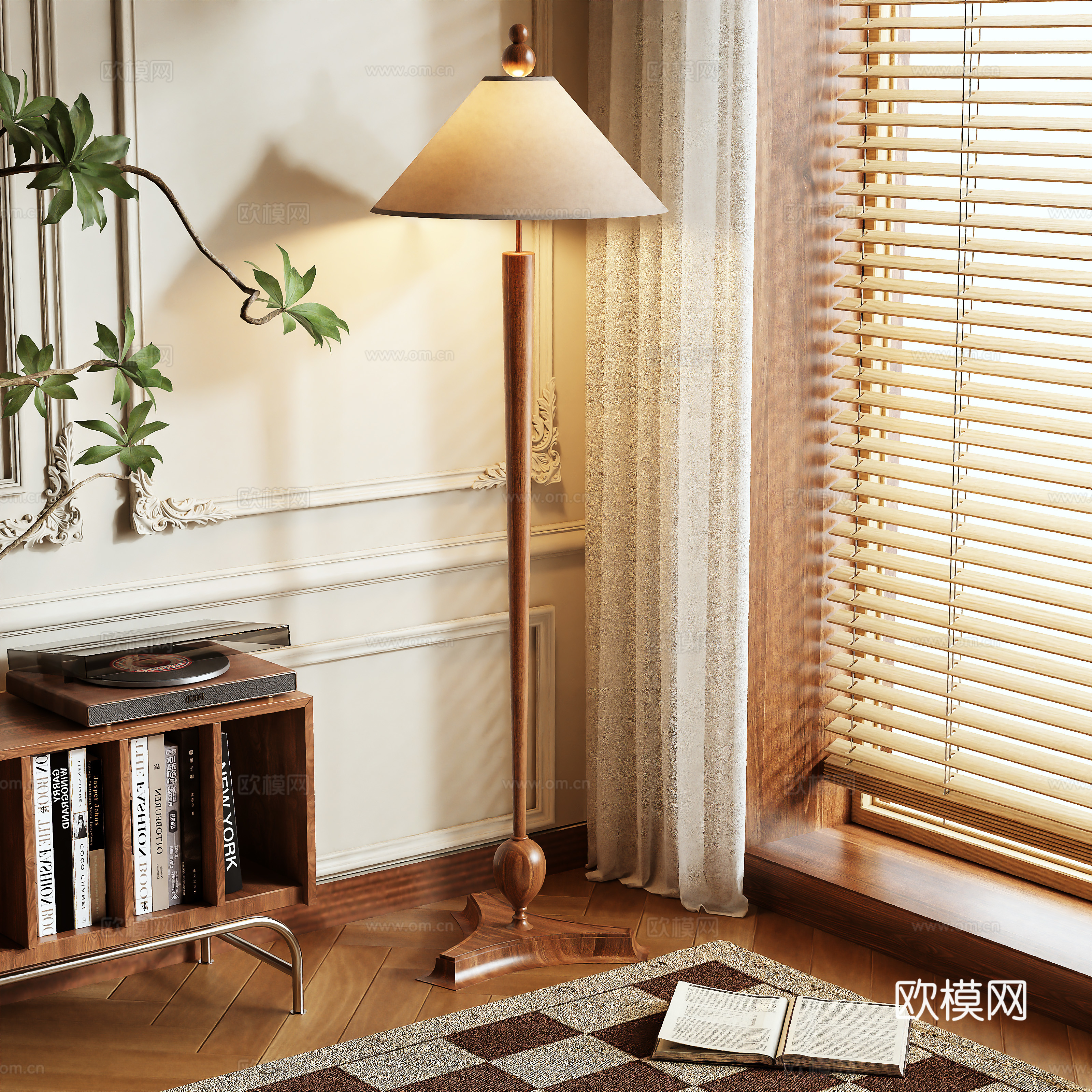 Medieval style floor lamp 3d model